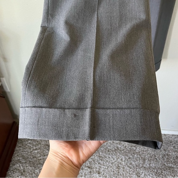 LOFT Julie Curvy Heather Gray Wide Leg Cuffed Dress Pants Women’s Size 8 - Picture 15 of 15